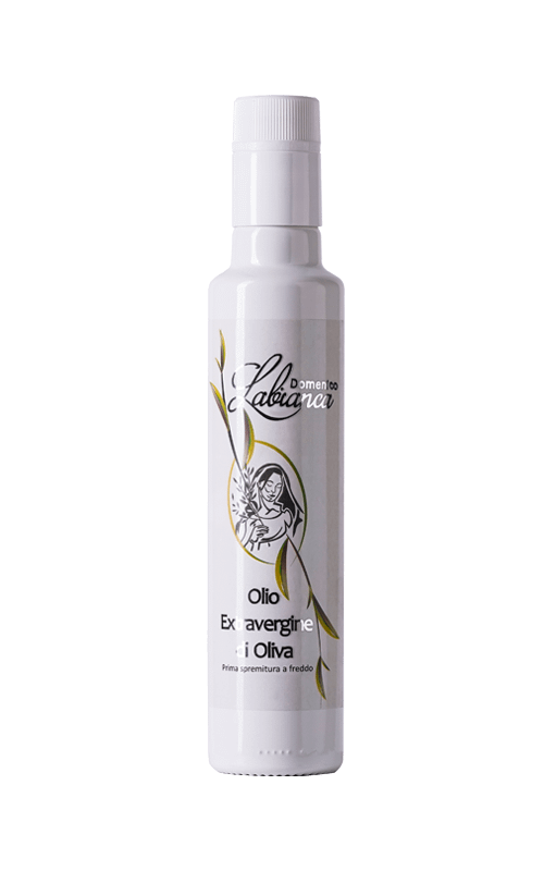Bottiglia di olio bianca